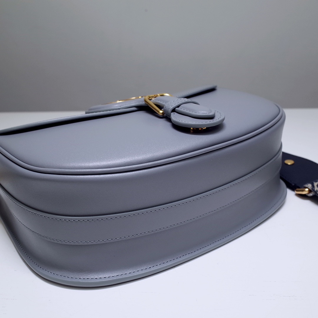 Large Dior Bobby Bag Grey Box Calfskin